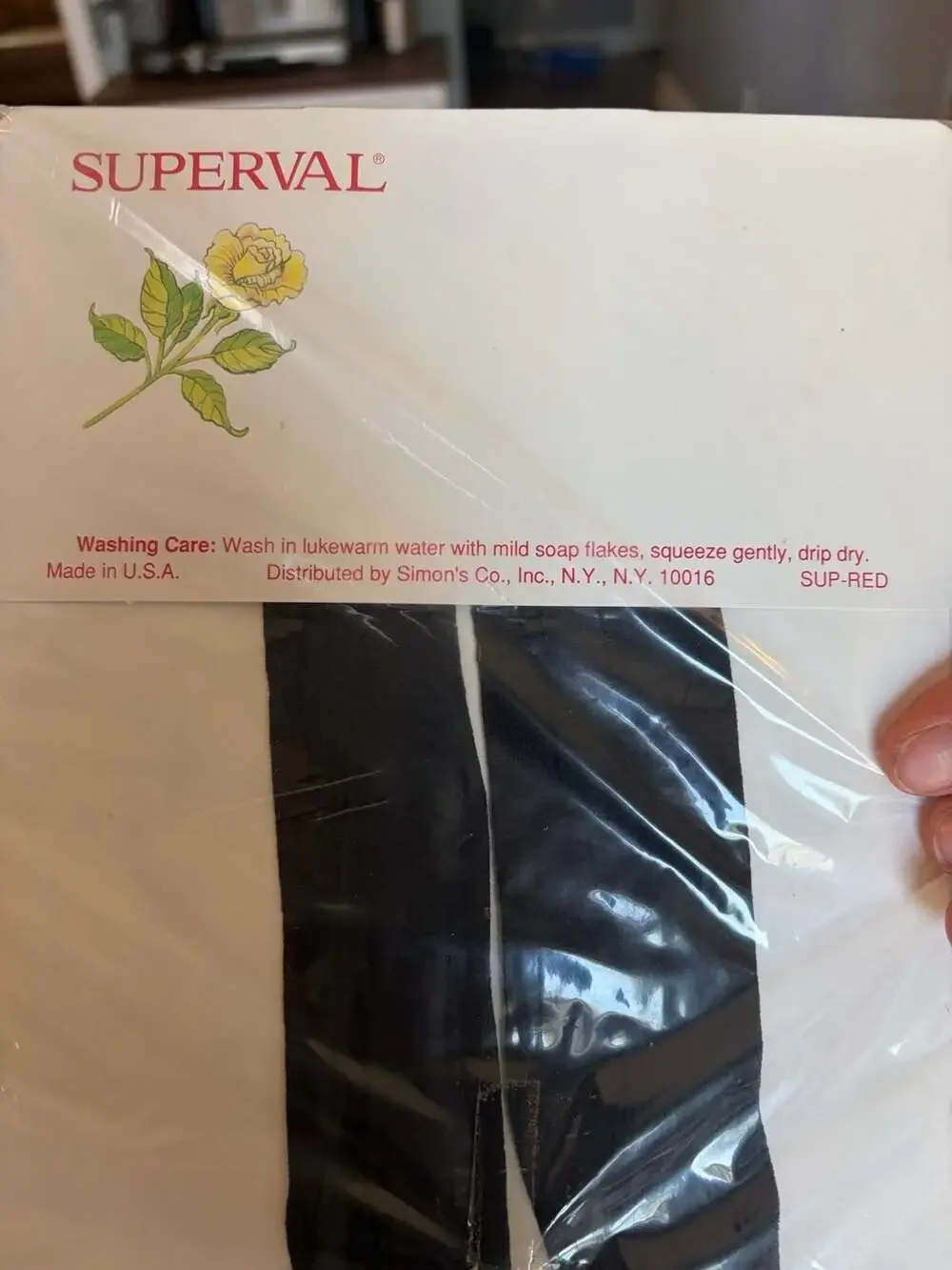 Vintage Superval Control Top Pantyhose Black Size A